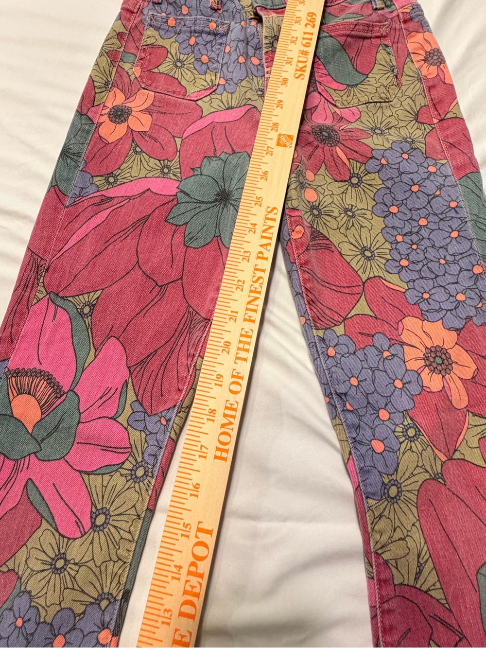 MOTHER The Patch Pocket Insider Flood Psychic Floral Crop Jeans 24 - Picture 9 of 10